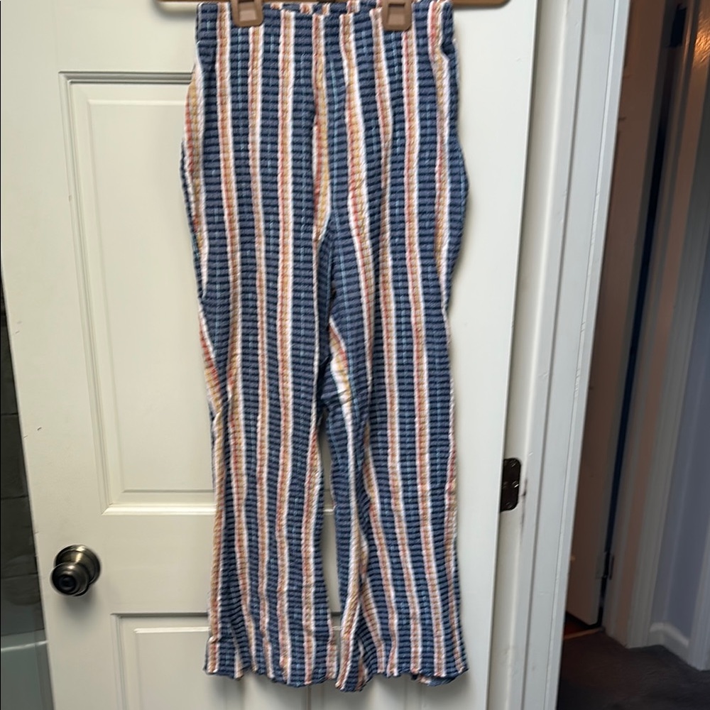 Free people Striped Blue and gold  Flare Pants